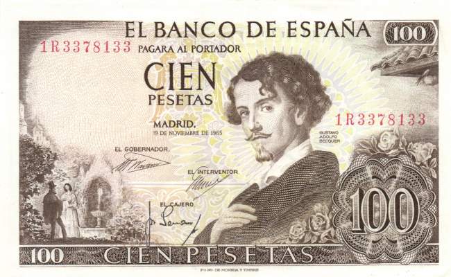 100 Pesetas 19.11.1965